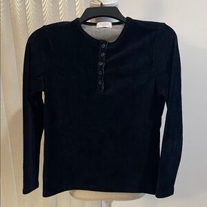 Black corduroy Long Sleeve Button-Up Shirt for girls size 16 excellent condition